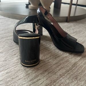 Classic Kate Spade Black Open-Toe Heels